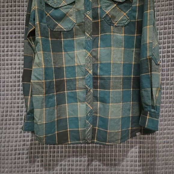 VTG LLBean Snap Flannel Shirt Mens XLTall Green Lightweight Canvas Long Sleeve - Picture 8 of 16